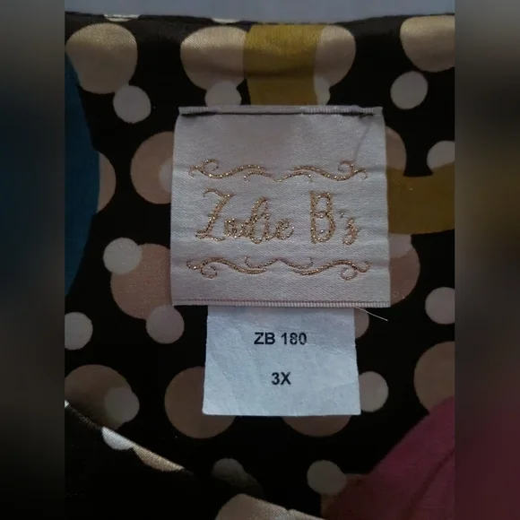 Zadie B's Colorful Women's Blouse Polyester Sz 3x - Picture 4 of 9